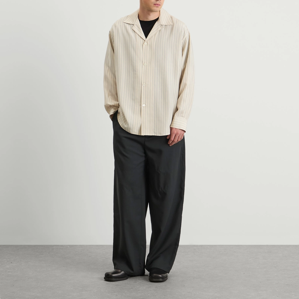 AMI Paris Men's Light Wool Twill Elastic Pants Anthracite